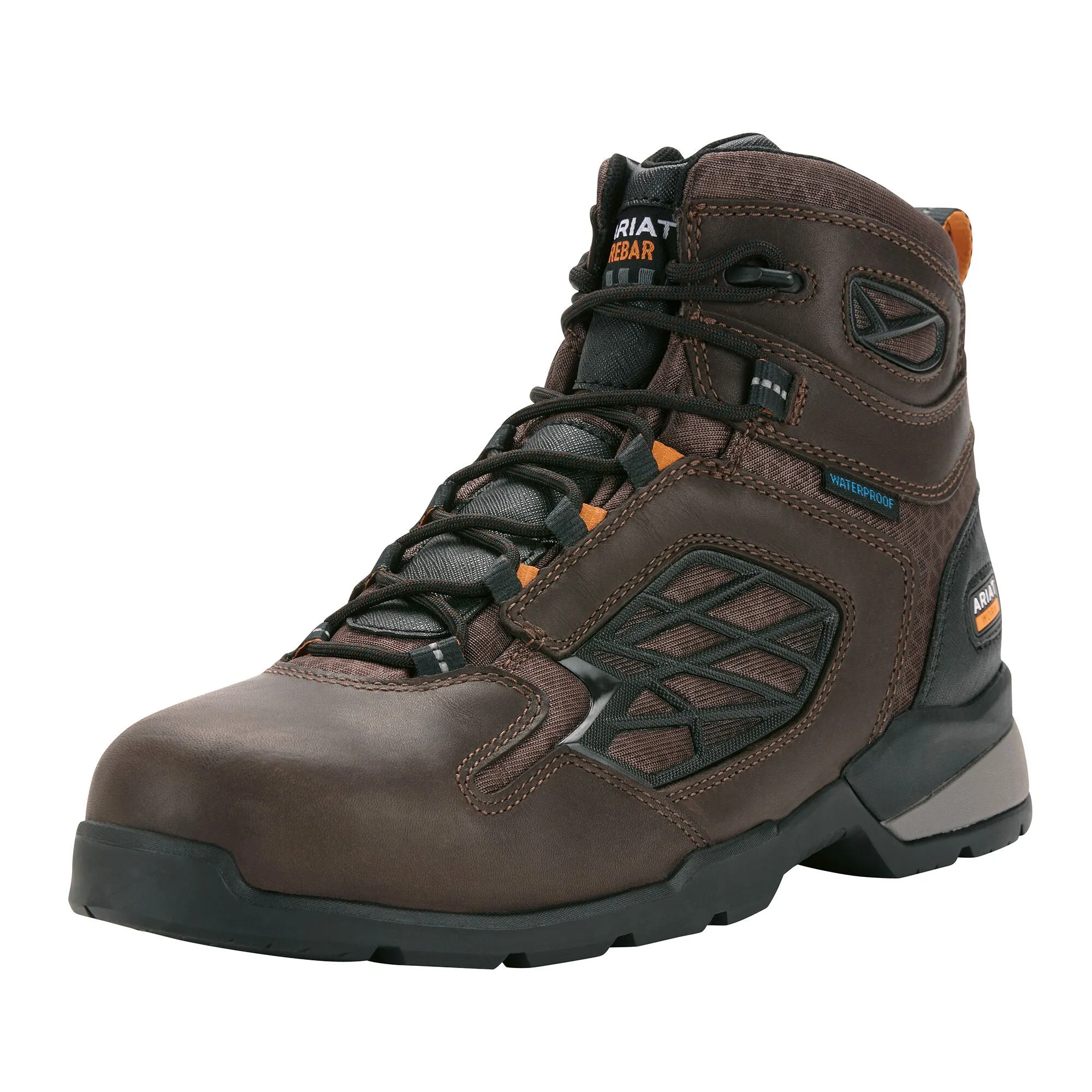 Ariat Mens Rebar Flex 6&Quot; Waterproof Composite Toe Work Boot Dark Brown