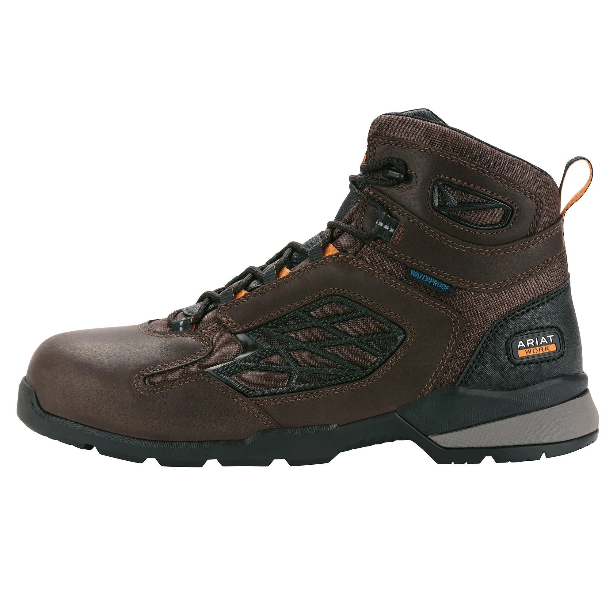 Ariat Mens Rebar Flex 6&Quot; Waterproof Composite Toe Work Boot Dark Brown