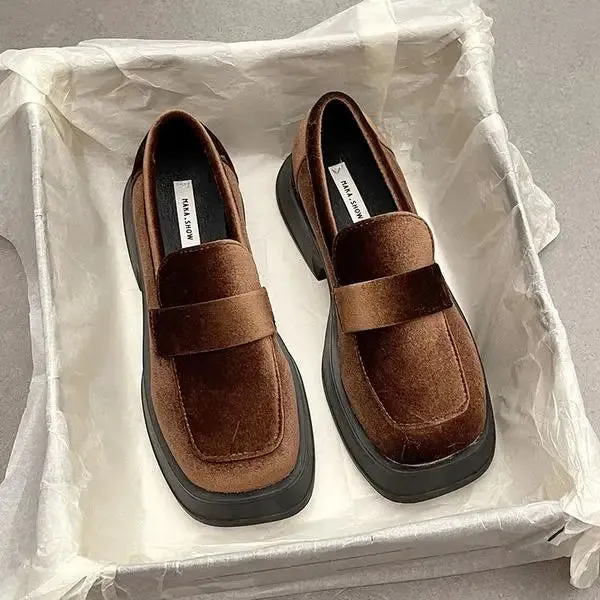 binfenxie  -  Retro Woman Shoes Casual Female Sneakers Clogs Platform Square Toe Modis Flats Autumn Oxfords All-Match Creepers 2024 Dress Fall