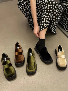 binfenxie  -  Retro Woman Shoes Casual Female Sneakers Clogs Platform Square Toe Modis Flats Autumn Oxfords All-Match Creepers 2024 Dress Fall