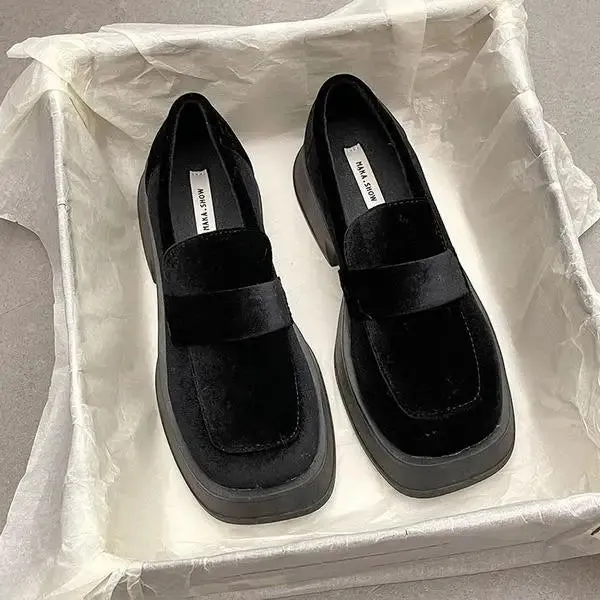 binfenxie  -  Retro Woman Shoes Casual Female Sneakers Clogs Platform Square Toe Modis Flats Autumn Oxfords All-Match Creepers 2024 Dress Fall