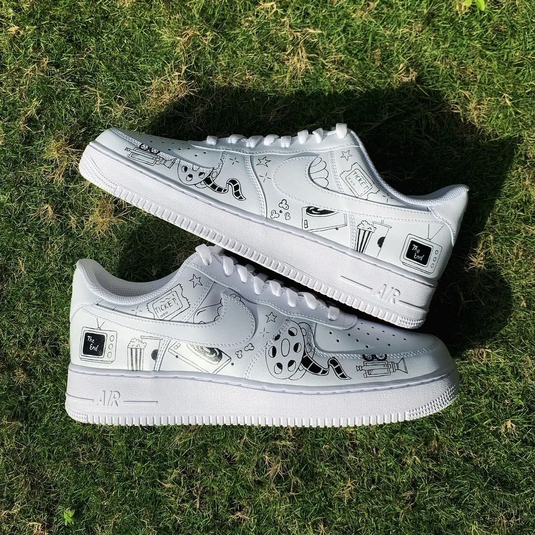 Black and White Movie Custom Air Force 1