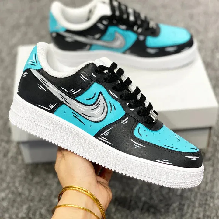 Black Mint Green Graffiti Custom Air Force 1