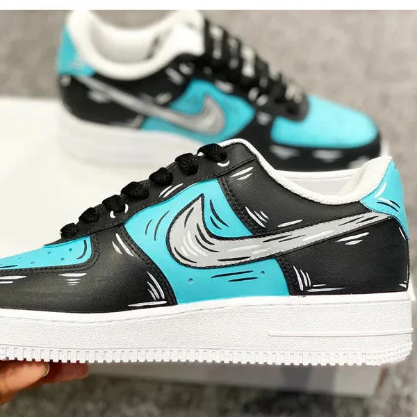 Black Mint Green Graffiti Custom Air Force 1