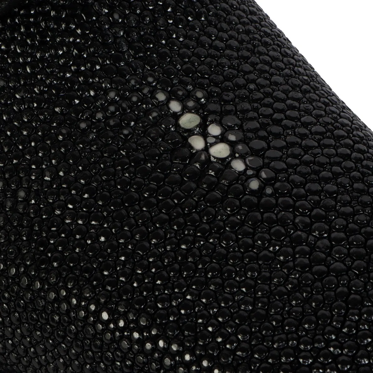 Black Oxfords Lace-Up Formal Shoes in Exotic Black Stingray Fish Leather