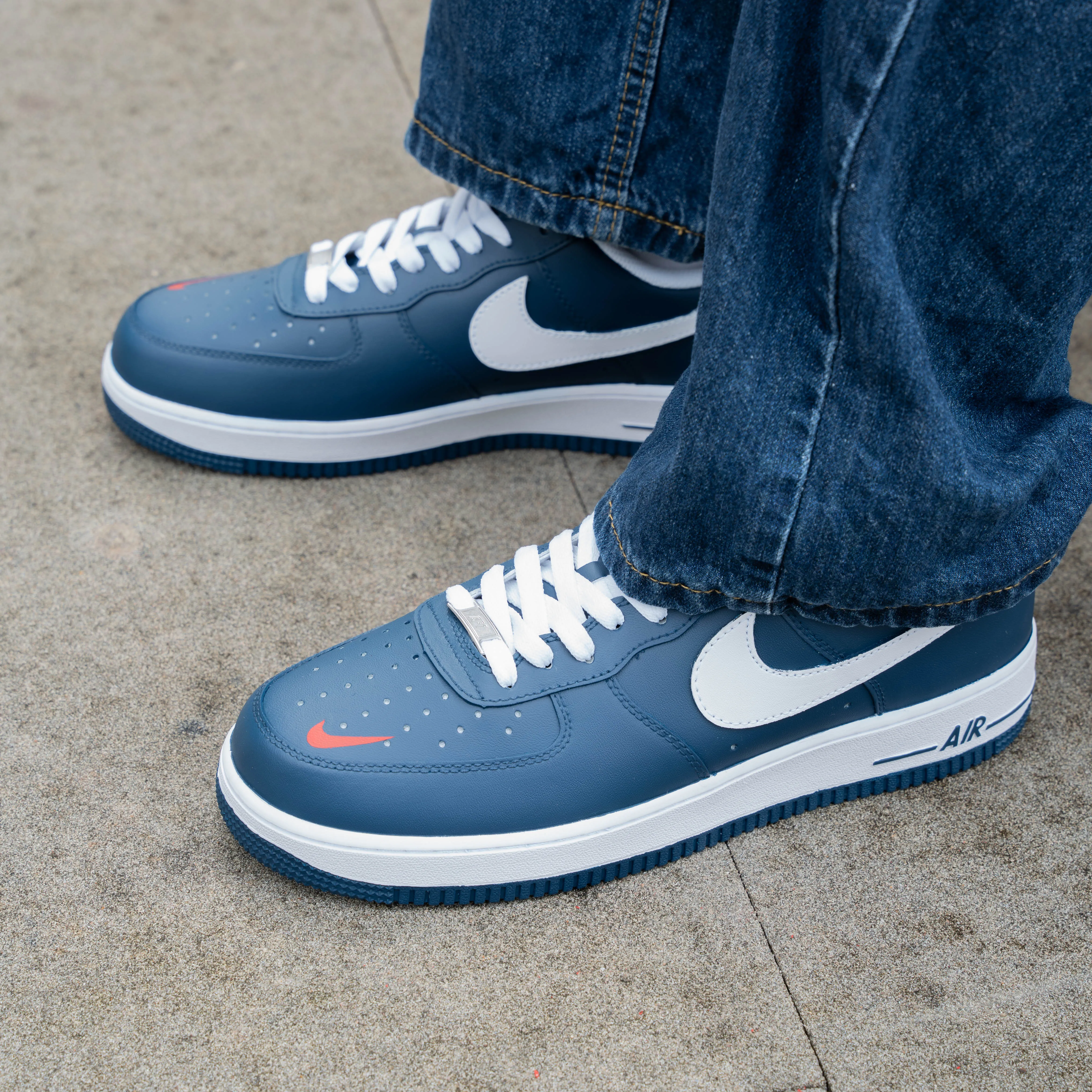 Blue White and Red Contrast Custom Air Force 1