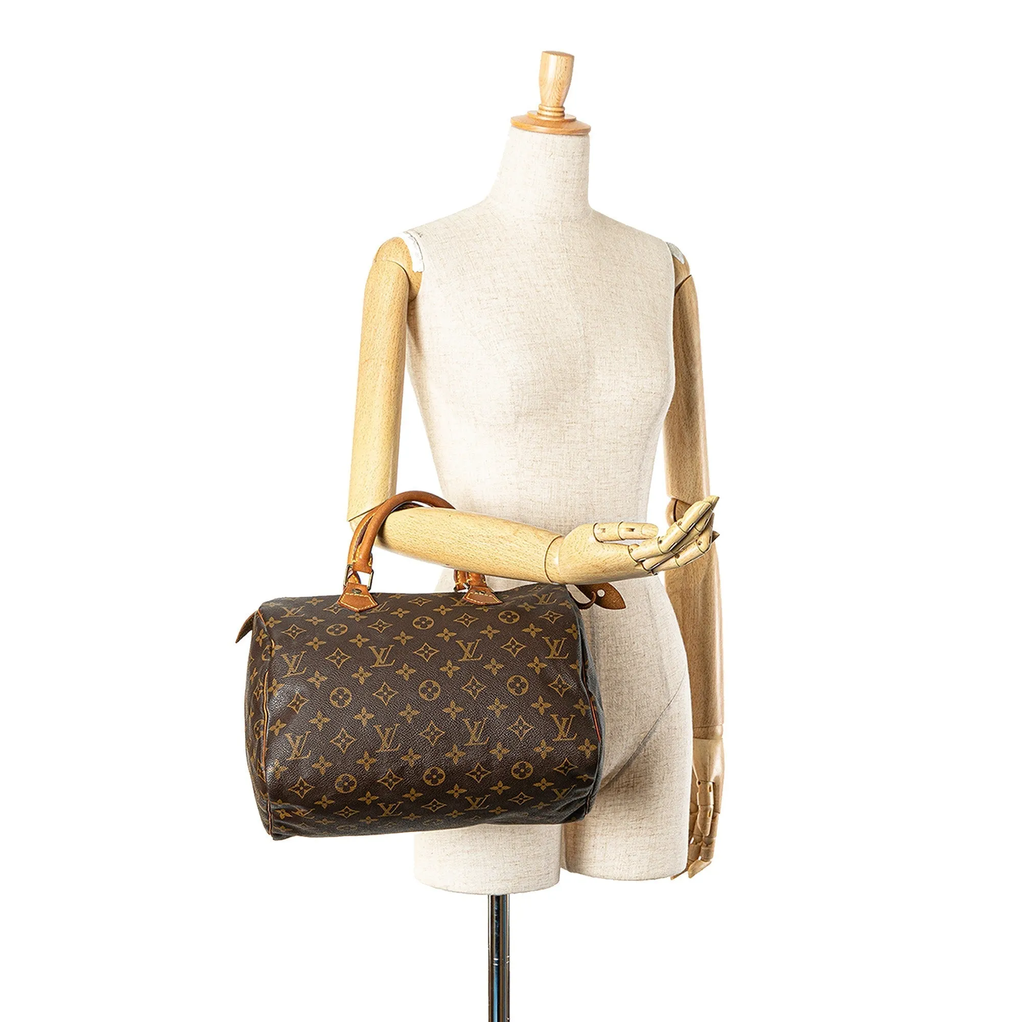 Brown Louis Vuitton Monogram Speedy 30 Boston Bag