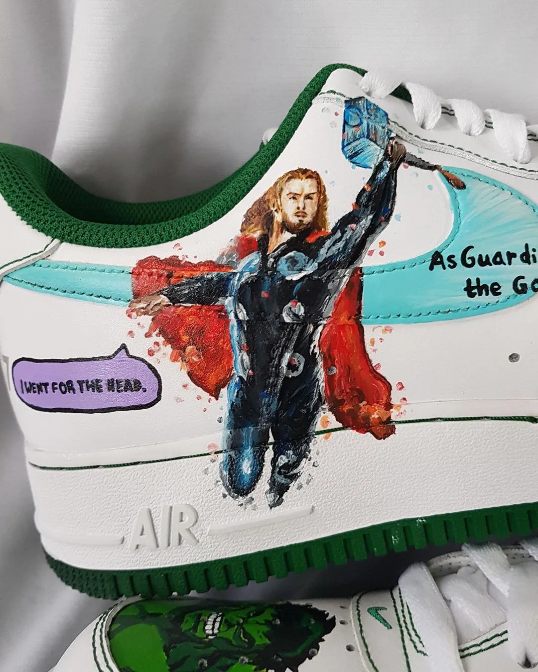 Cartoon Hero Giant Blue Red Green Custom Air Force 1