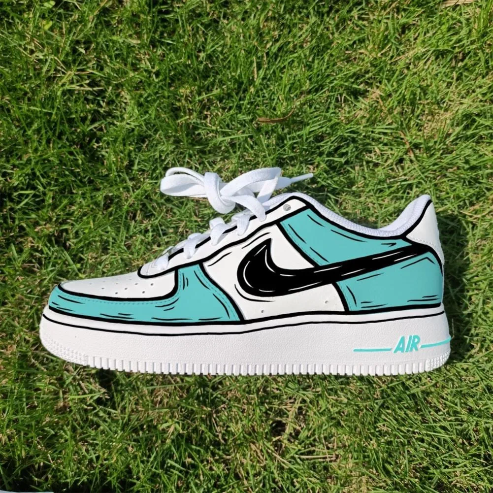 Cartoon Mint Green Custom Air Force 1