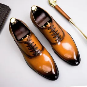 Cowhide Genuine Leather Oxford Shoes