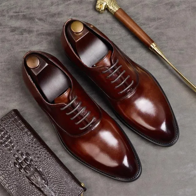 Cowhide Genuine Leather Oxford Shoes