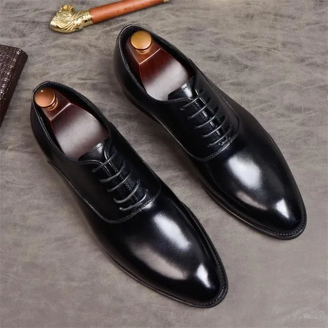 Cowhide Genuine Leather Oxford Shoes