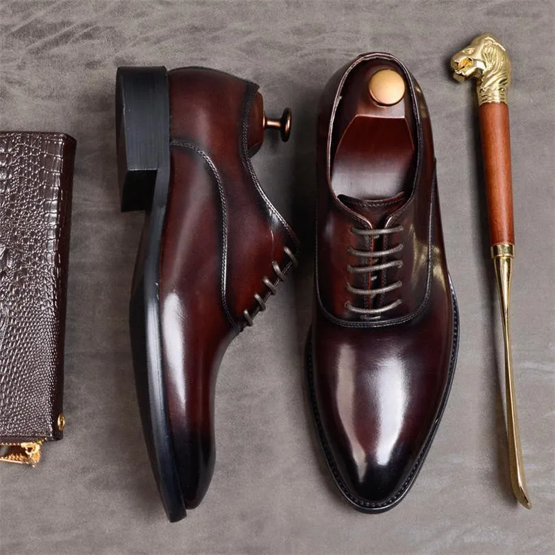 Cowhide Genuine Leather Oxford Shoes