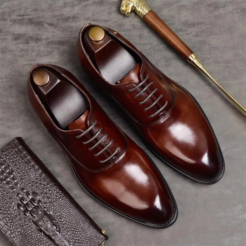 Cowhide Genuine Leather Oxford Shoes