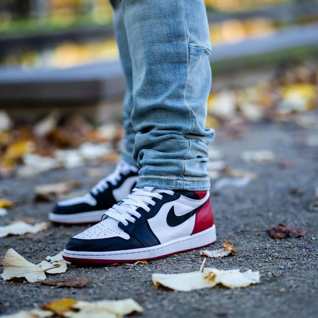 Custom Air Jordan 1 Black Toe Sneakers