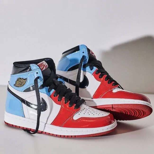 Custom Air Jordan 1 Blue Red Sneakers