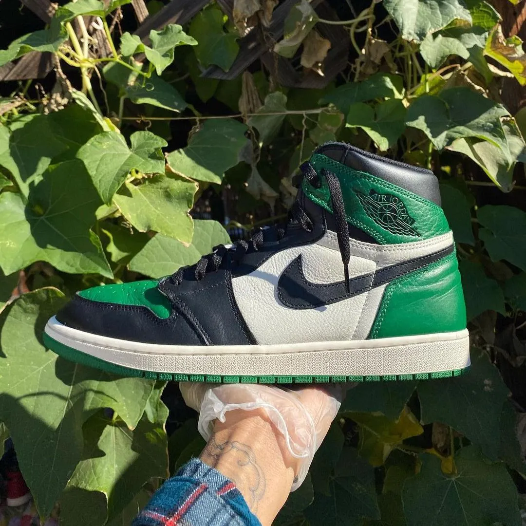 Custom Air Jordan 1 Pine Green Sneakers