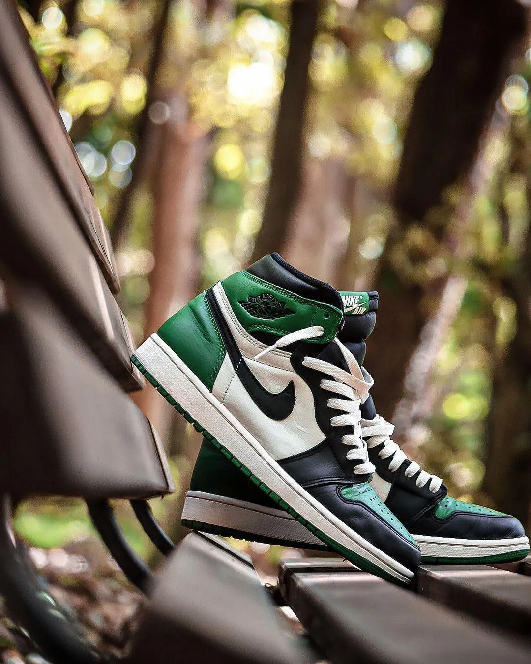 Custom Air Jordan 1 Pine Green Sneakers