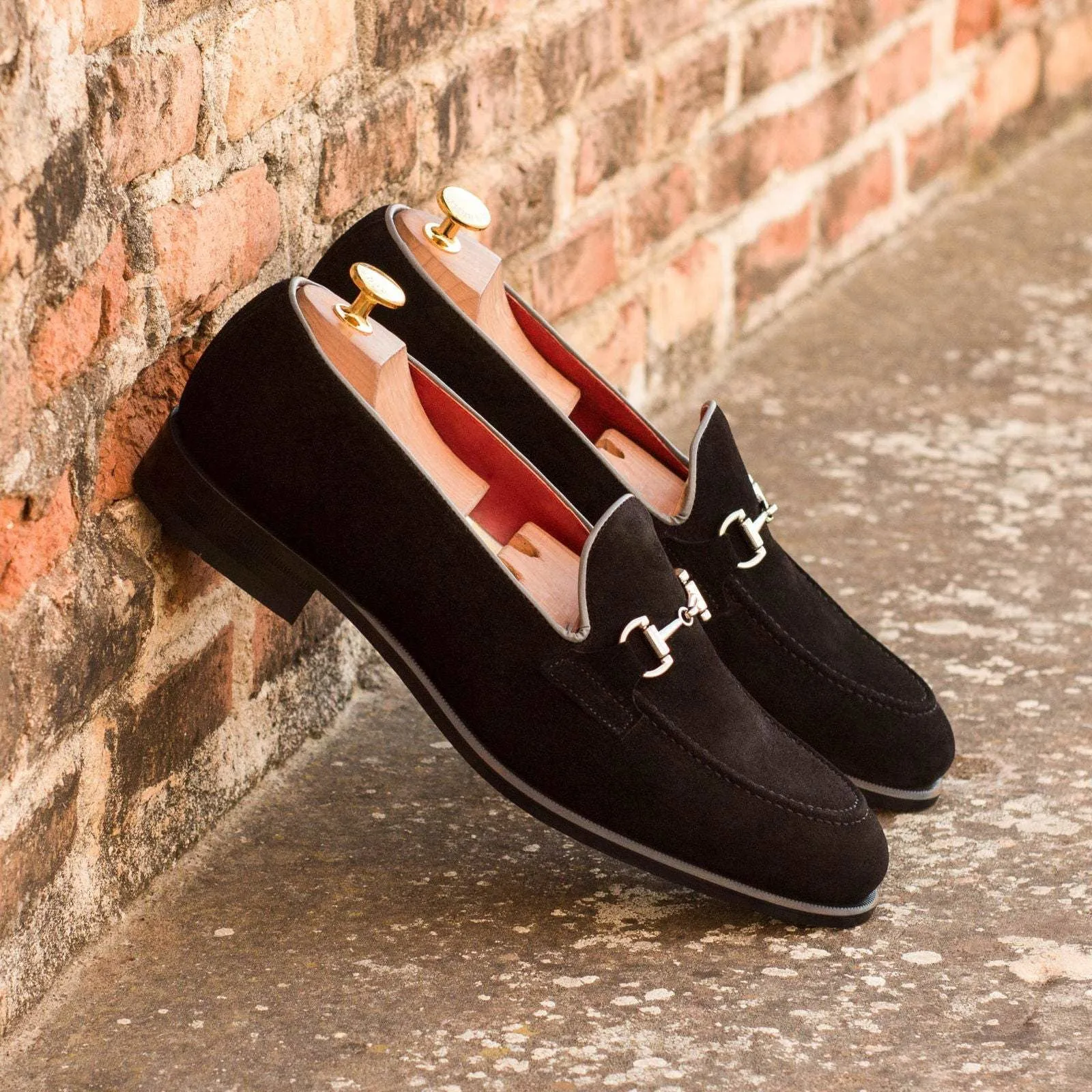 Loafer-Painted Calf, Suede, Grey, Black