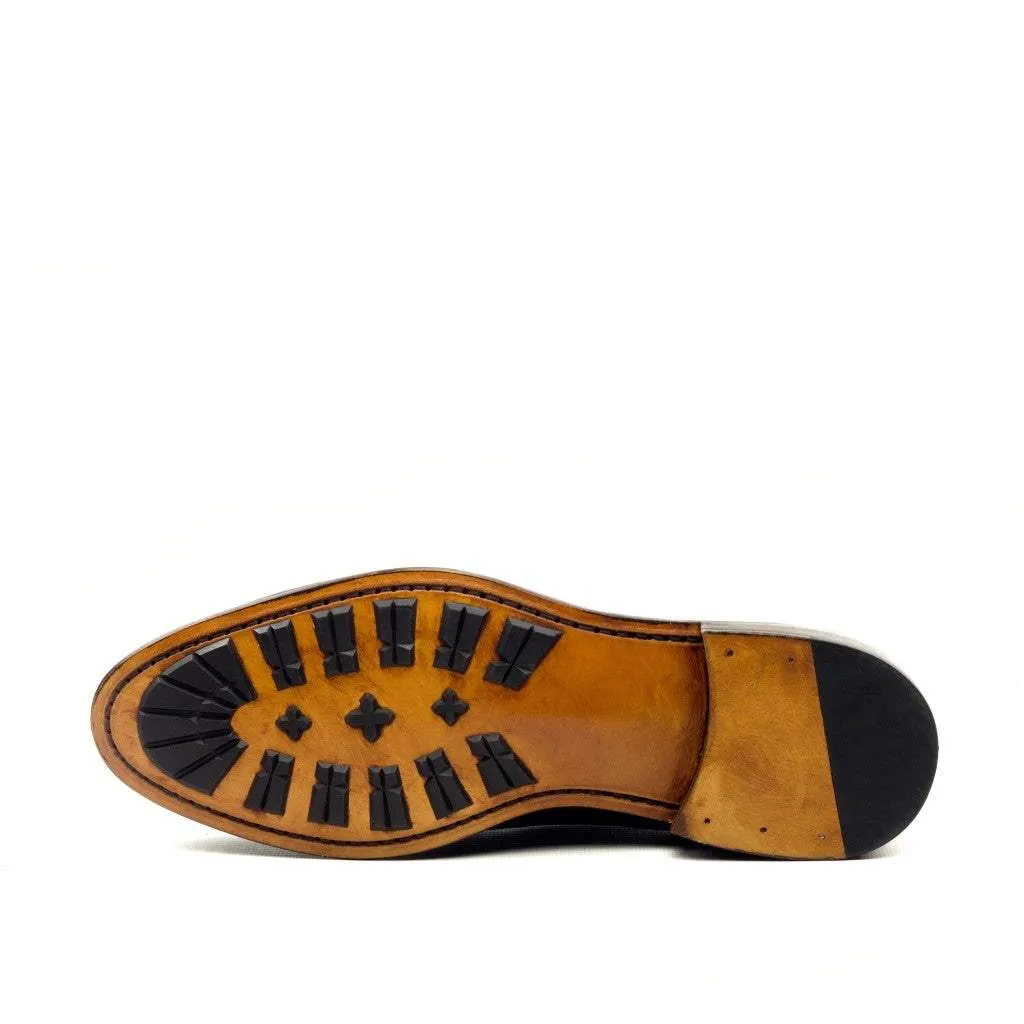 Loafer-Painted Calf, Suede, Grey, Black