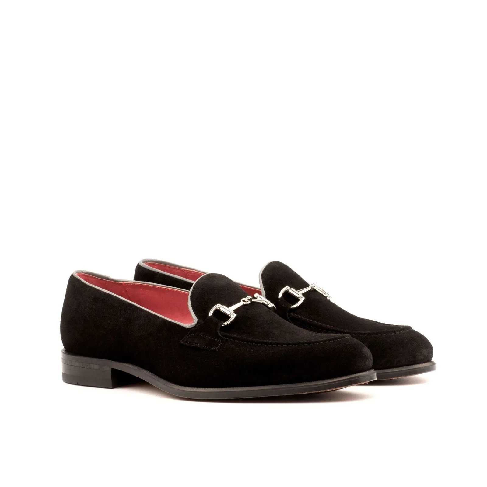 Loafer-Painted Calf, Suede, Grey, Black