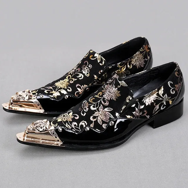 Luxury Designer Loafers Black Genuine Leather Men Shoes