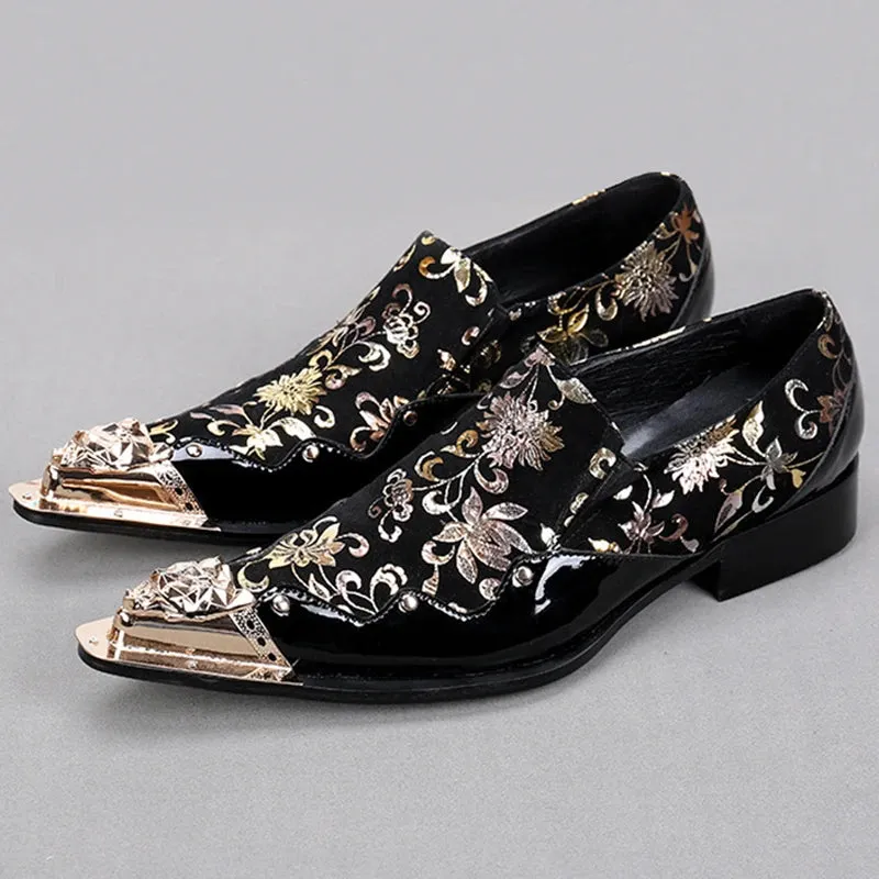 Luxury Designer Loafers Black Genuine Leather Men Shoes