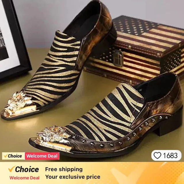 Luxury Designer Loafers Black Genuine Leather Men Shoes