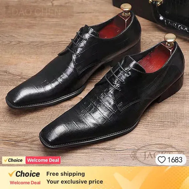 Luxury Designer Loafers Black Genuine Leather Men Shoes