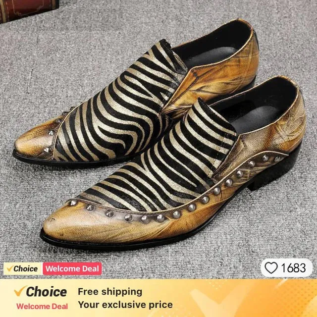 Luxury Designer Loafers Black Genuine Leather Men Shoes