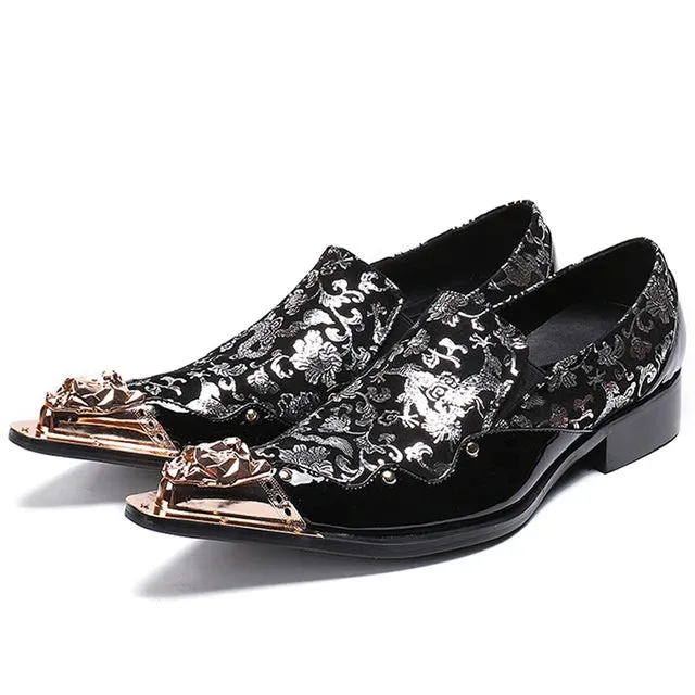 Luxury Designer Loafers Black Genuine Leather Men Shoes