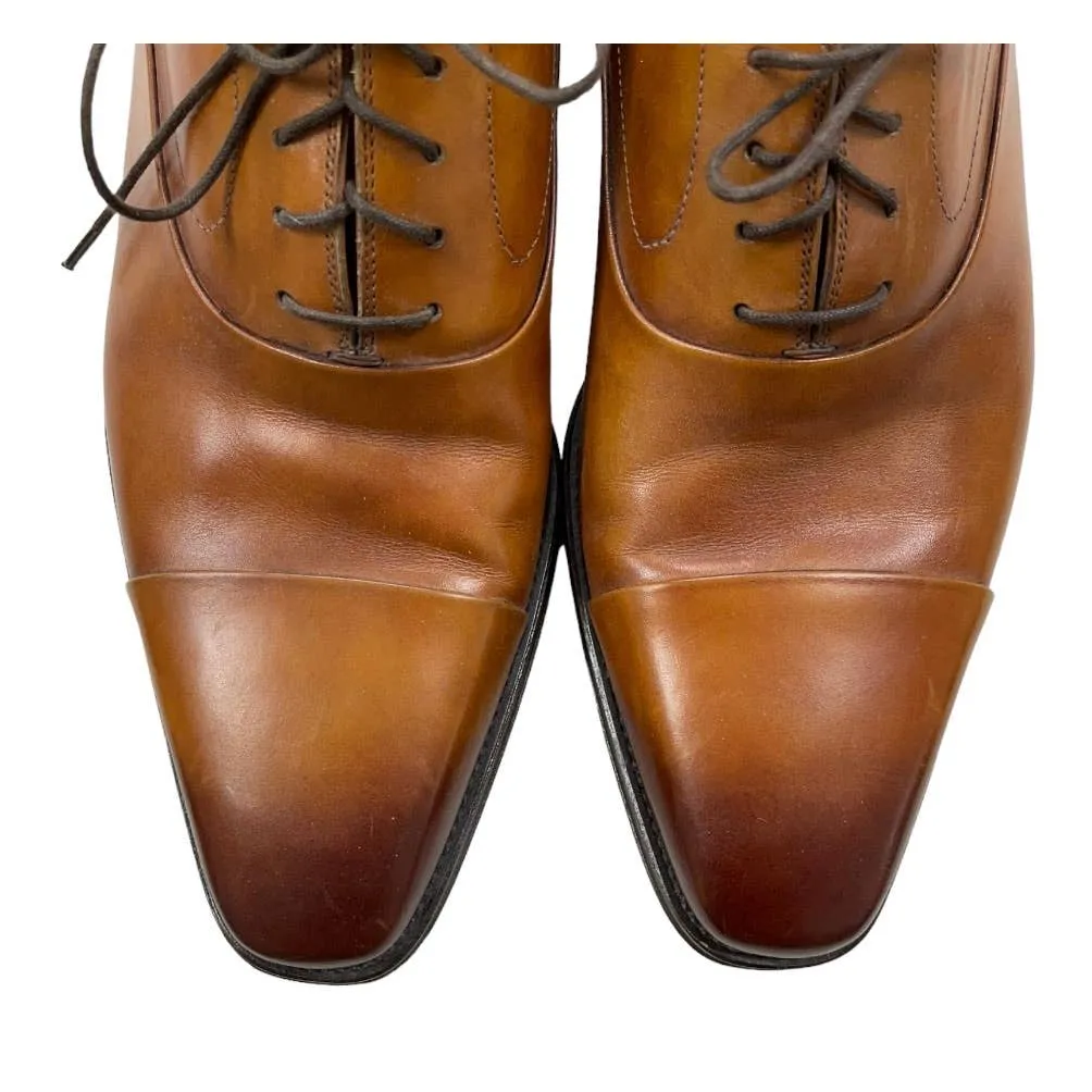 Magnanni Saffron Cuero Lace Up Oxfords Shoes Leather Size 12 Brown