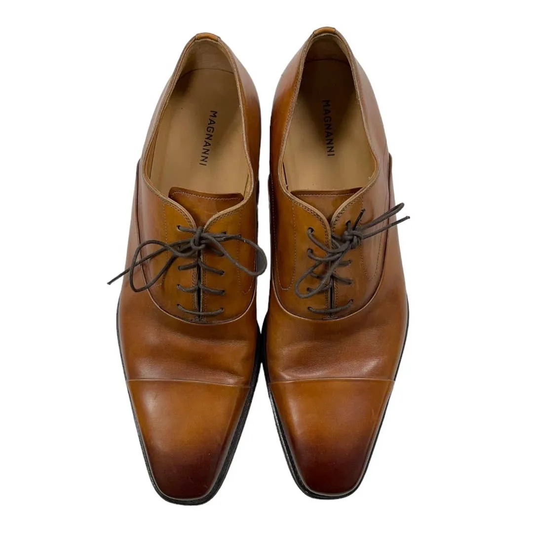 Magnanni Saffron Cuero Lace Up Oxfords Shoes Leather Size 12 Brown