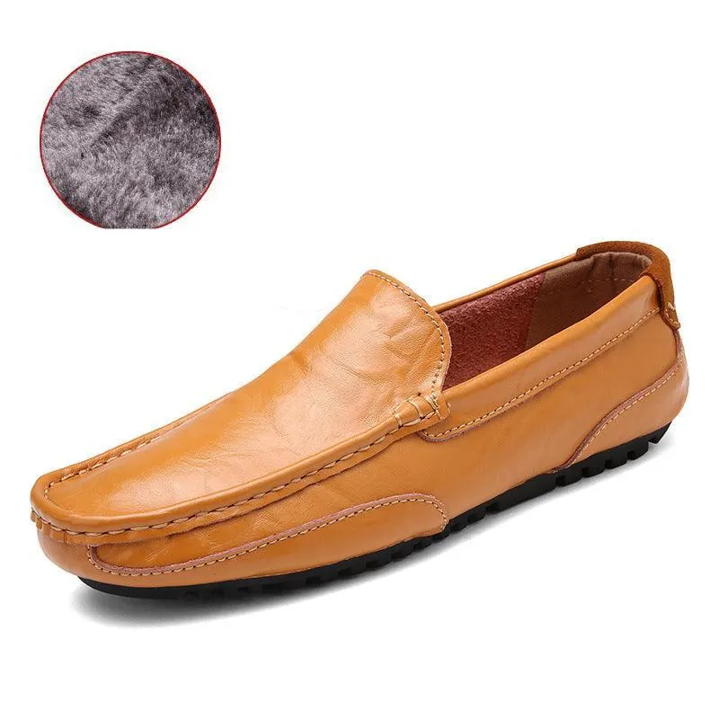 Men’s Slip-On Formal Loafers - Comfortable Genuine Leather