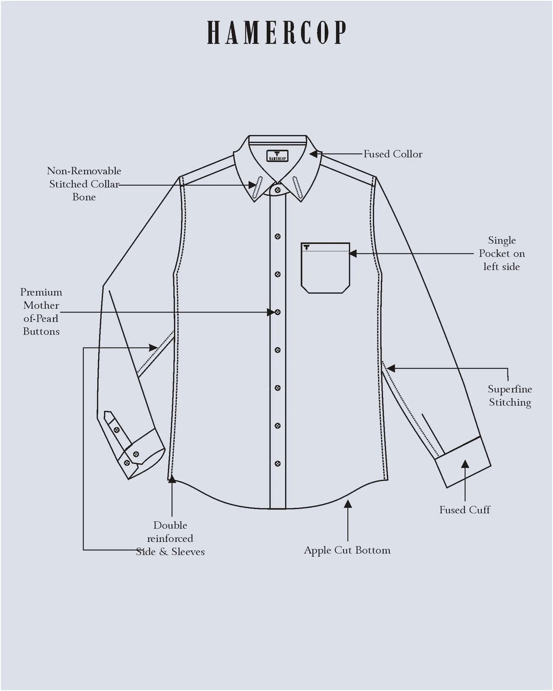 Pollen Blue Micro Houndstooth Formal Cotton Shirt