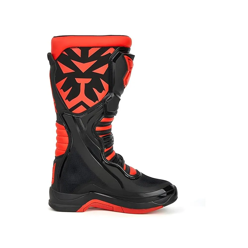 Tiger Motocross Off-Road Riding Gear, Motorcycle Boot T3 Black & Red - 863380