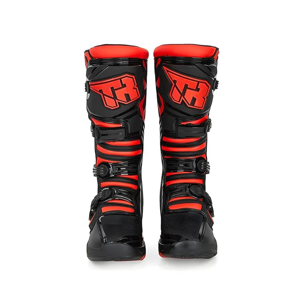 Tiger Motocross Off-Road Riding Gear, Motorcycle Boot T3 Black & Red - 863380