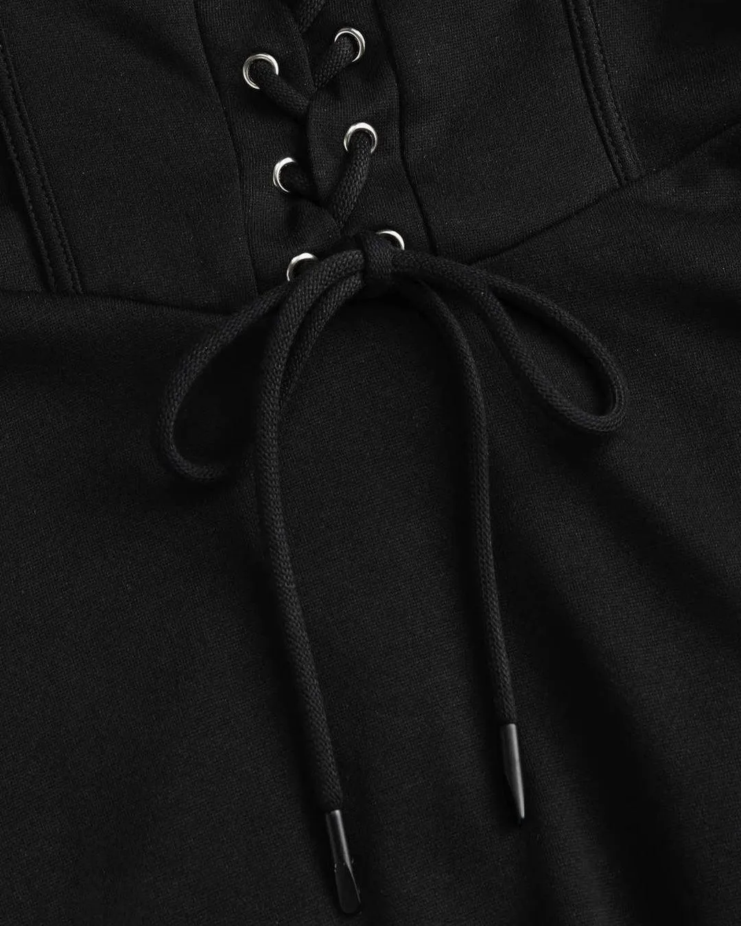 Wednesday Inspired Black Hood Two Piece Dress
