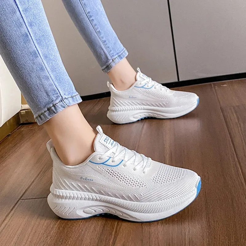 Women Running Shoes Breathable Casual Shoes Outdoor Light Weight White Tenis Sports Shoes Casual Walking Sneakers for Women