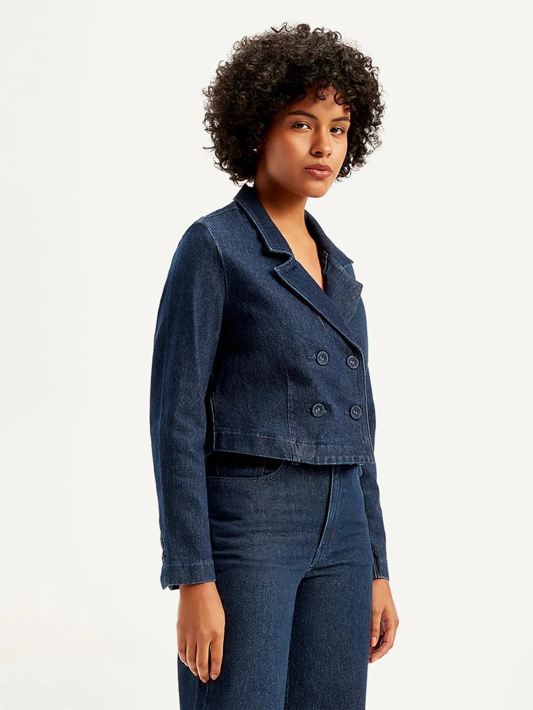 Women's Solid Indigo Jacket