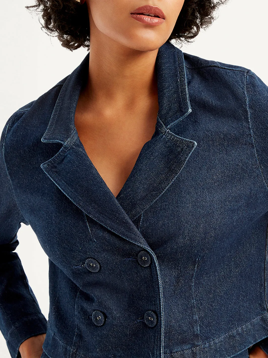 Women's Solid Indigo Jacket